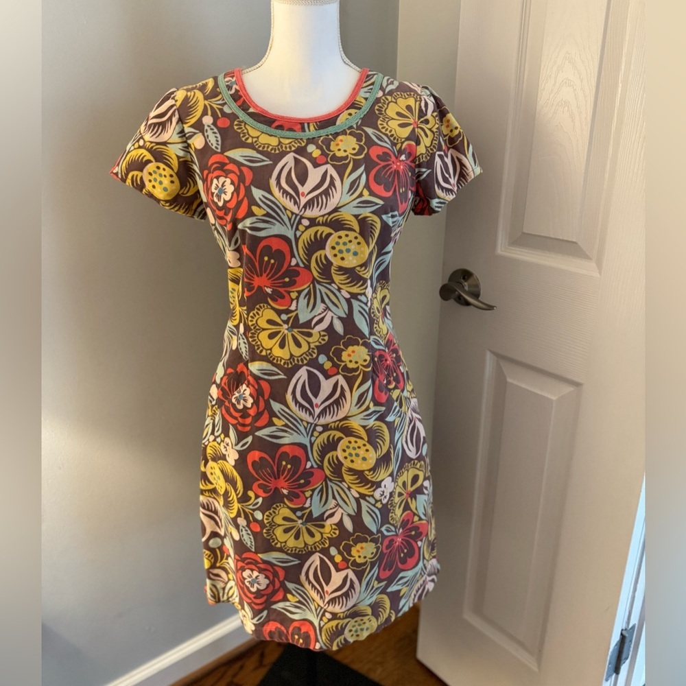 Boden Fine Corduroy Floral Lined Dress